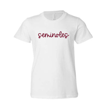 The Seminoles Cursive | Youth White Tee