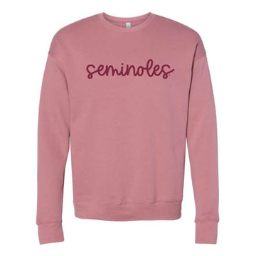 The Seminoles Cursive | Mauve Sweatshirt