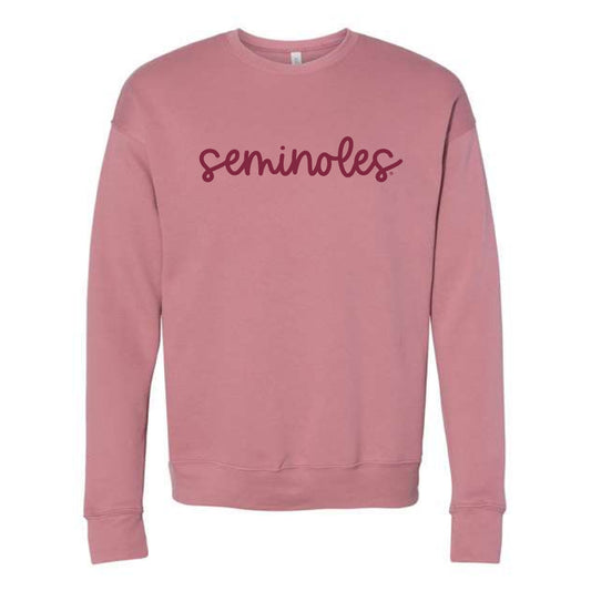 The Seminoles Cursive | Mauve Sweatshirt