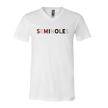The Seminoles Multi | White V-Neck Tee