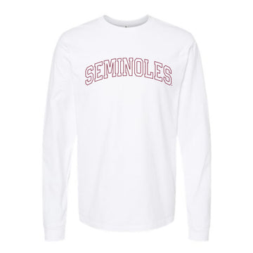 The Seminoles Outline Arch | White Long Sleeve