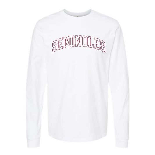 The Seminoles Outline Arch | White Long Sleeve