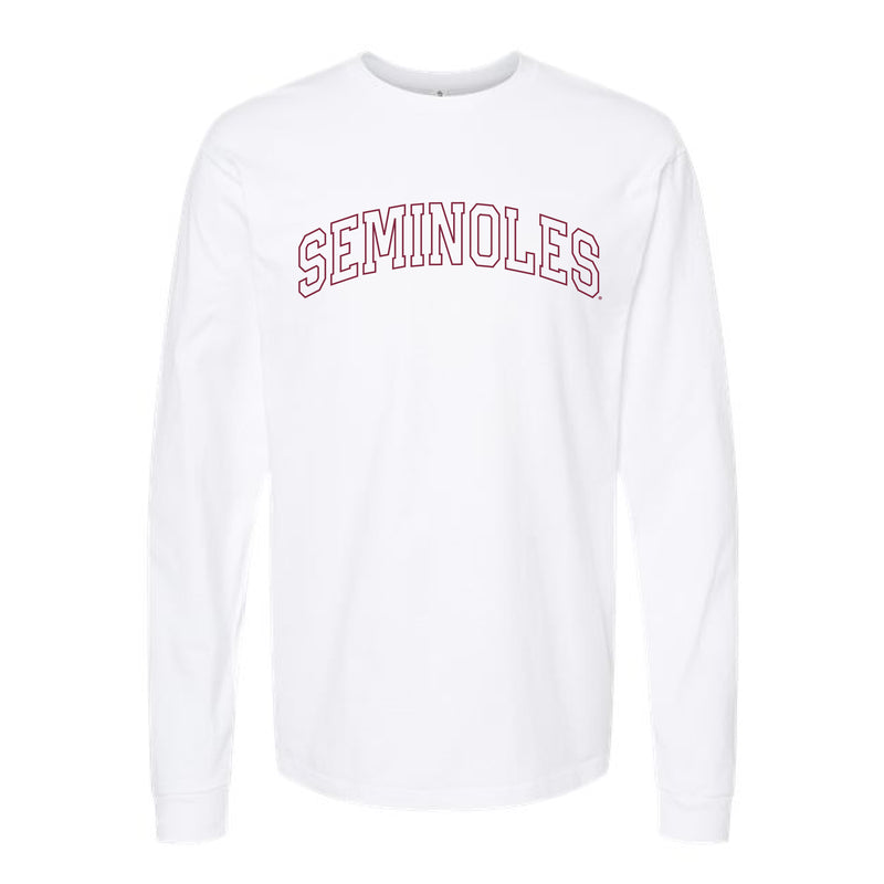 The Seminoles Outline Arch | White Long Sleeve