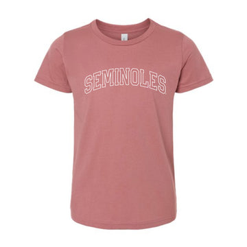 The Seminoles Outline Arch | Youth Mauve Tee