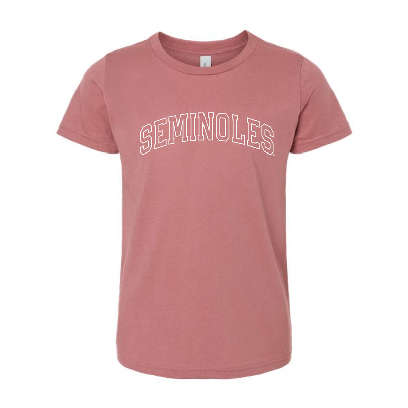 The Seminoles Outline Arch | Youth Mauve Tee
