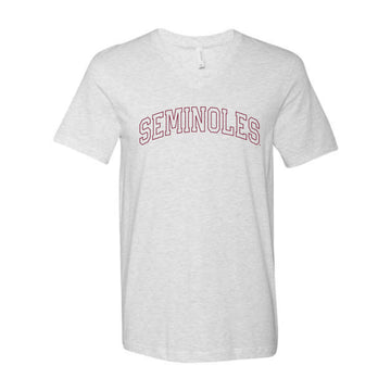 The Seminoles Outline Arch | Ash V-Neck Tee