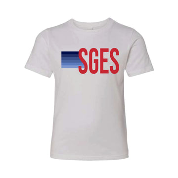 The SGES Stripes | Youth White Tee