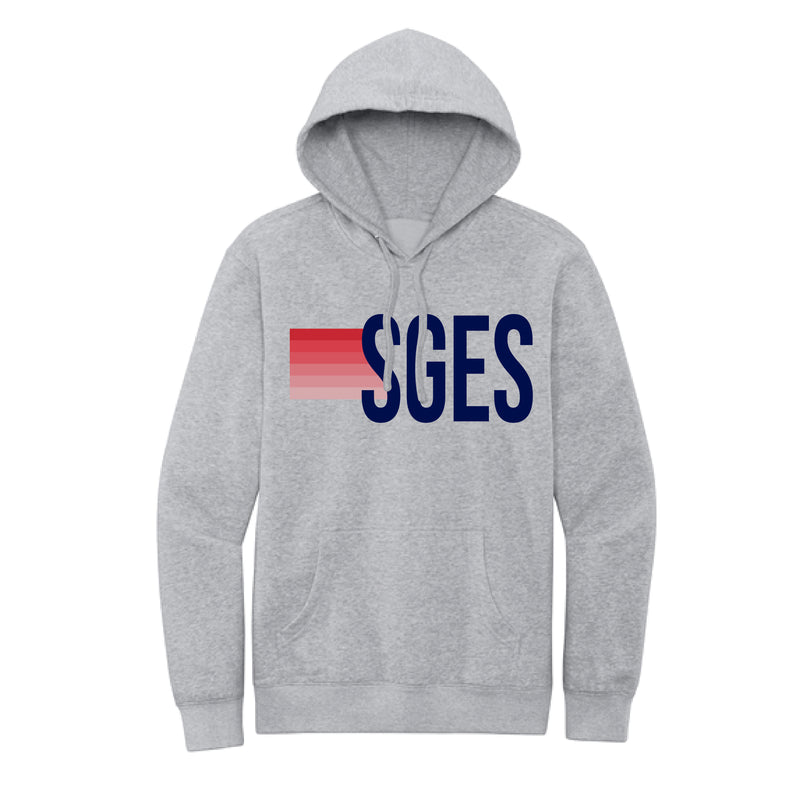 The SGES Stripes | Adult Light Heather Grey Hoodie