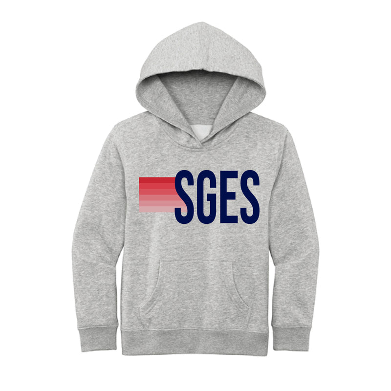 The SGES Stripes | Youth Light Heather Grey Hoodie
