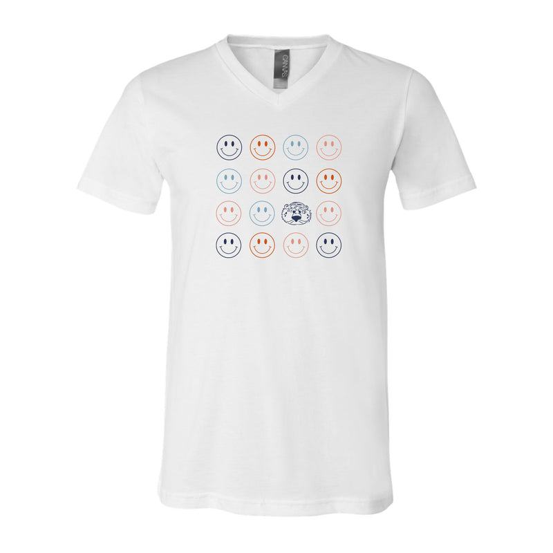 The Smiles For Aubie | White V-Neck Tee