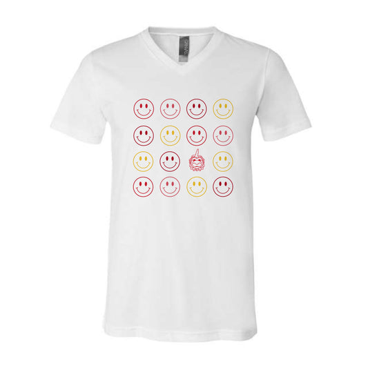 The Smiles for Cocky | White V-Neck Tee