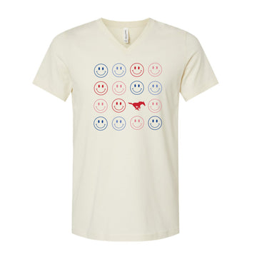 The Smiles For The Mustangs | Natural V-Neck