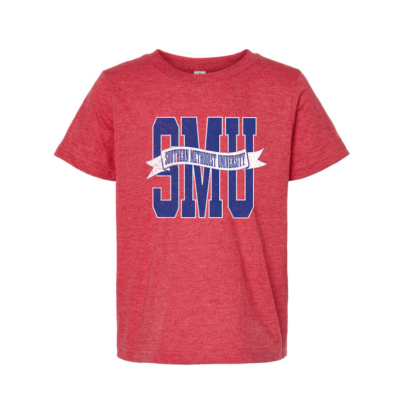 The SMU Banner | Heather Red Youth Tee