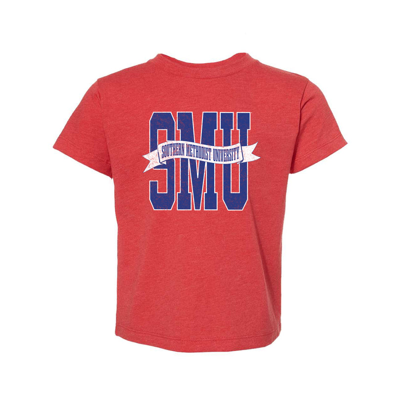 The SMU Banner | Heather Red Toddler Tee