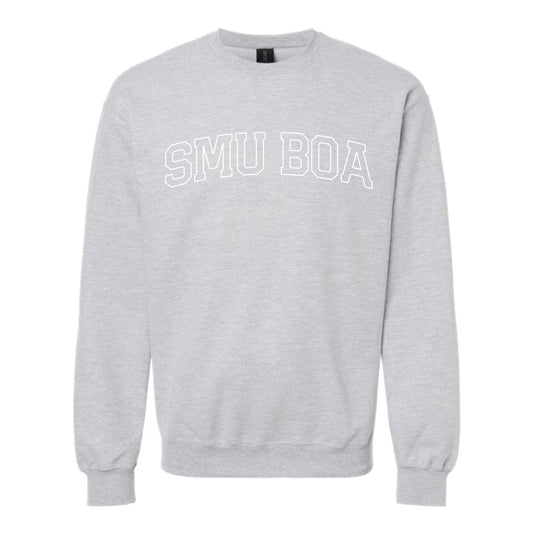 The SMU BOA Outline | Heather Grey Crewneck Sweatshirt
