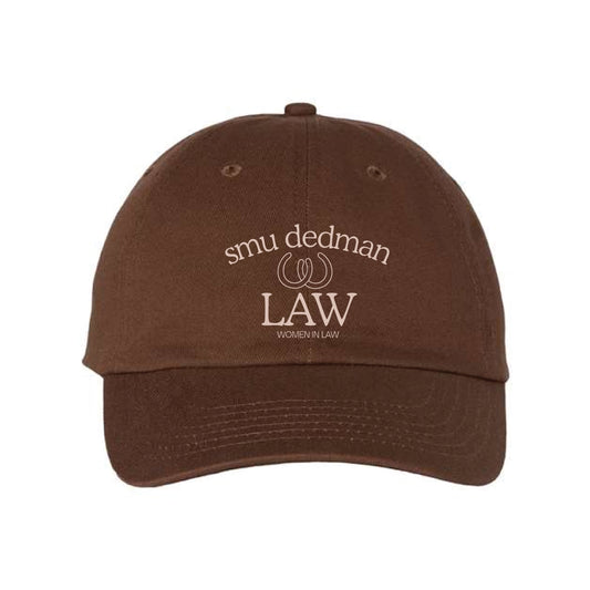 The SMU Dedman School of Law Logo | Embroidered Brown Classic Dad Hat