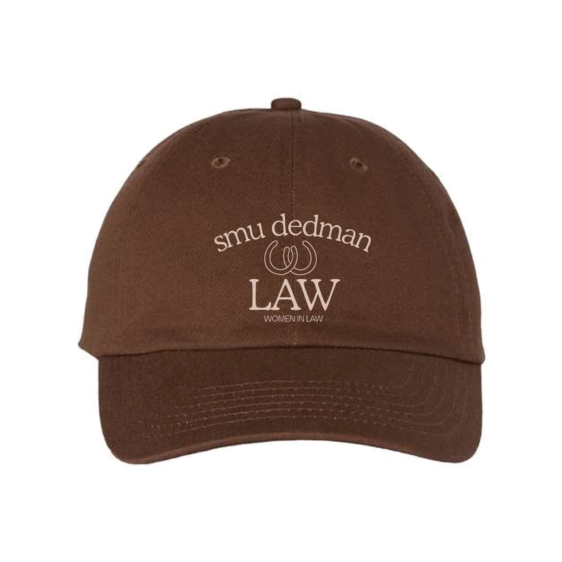 The SMU Dedman School of Law Logo | Embroidered Brown Classic Dad Hat