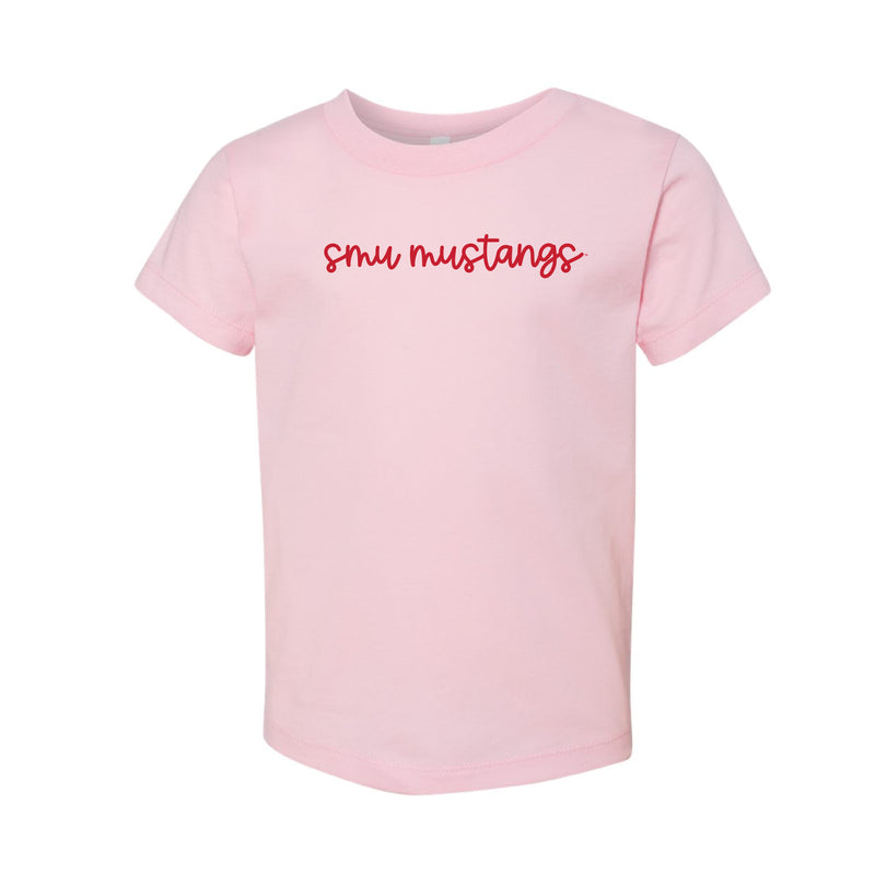 The SMU Mustangs Cursive | Pink Toddler Tee