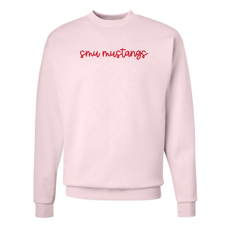 The SMU Mustangs Cursive | Pink Sweatshirt