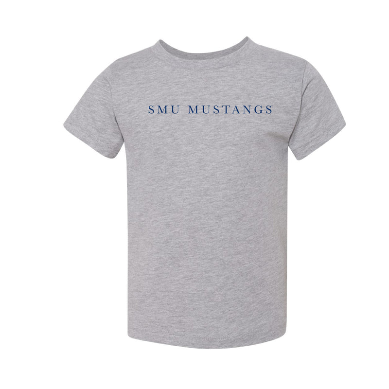 The SMU Mustangs Serif | Athletic Heather Toddler Tee