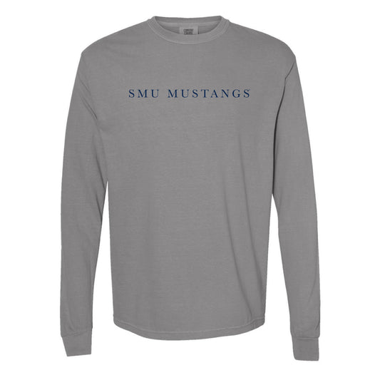 The SMU Mustangs Serif | Grey Long Sleeve