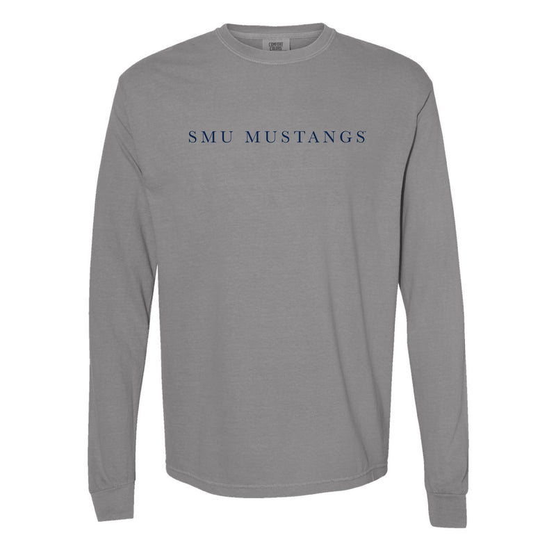 The SMU Mustangs Serif | Grey Long Sleeve