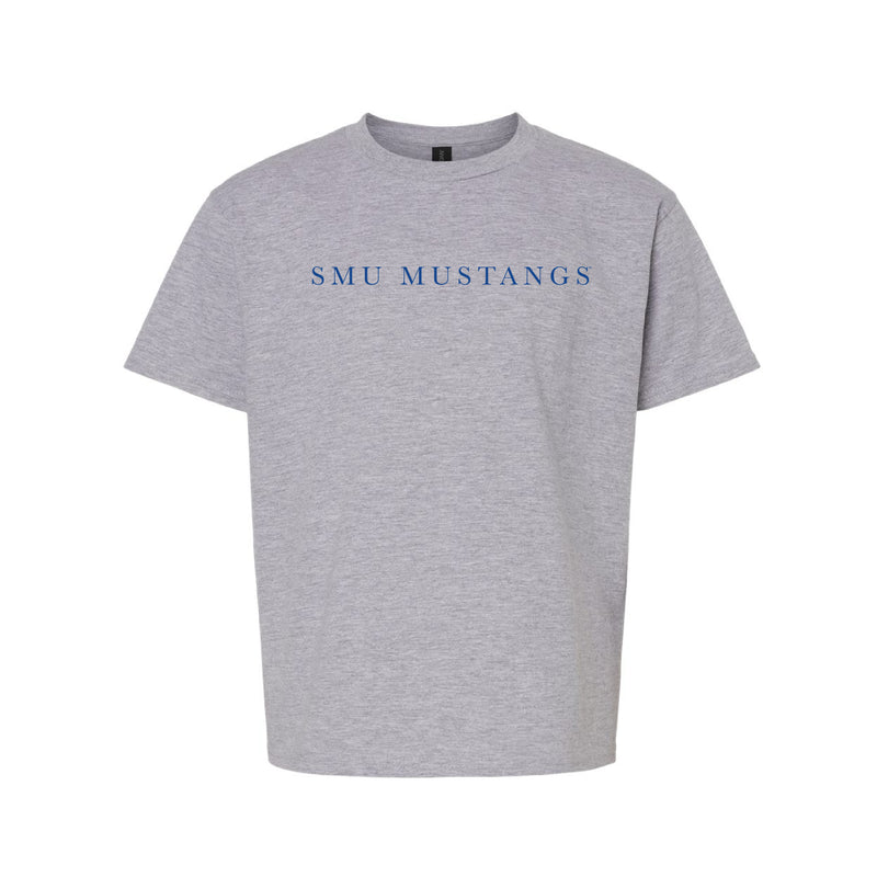 The SMU Mustangs Serif | Sport Grey Youth Tee