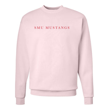 The SMU Mustangs Serif | Pale Pink Sweatshirt