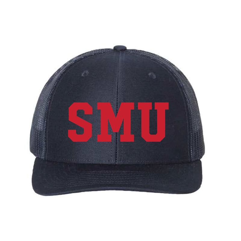 The SMU Embroidered | Navy Richardson Trucker Cap