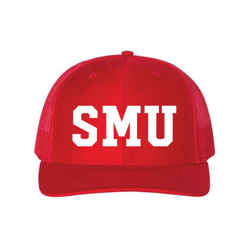 The SMU Embroidered | Red Richardson Trucker Cap