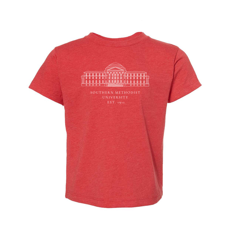 The SMU Dallas Hall | Toddler Heather Red Tee