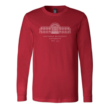 The SMU Dallas Hall | Red Long Sleeve