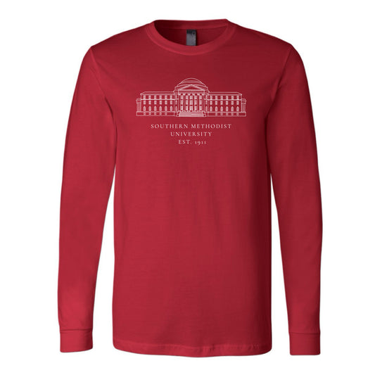 The SMU Dallas Hall | Red Long Sleeve