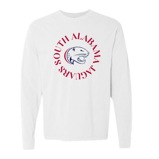 The South Alabama Circle | Adult White Long Sleeve Tee