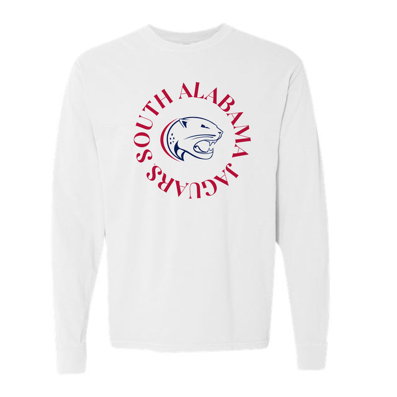 The South Alabama Circle | Adult White Long Sleeve Tee