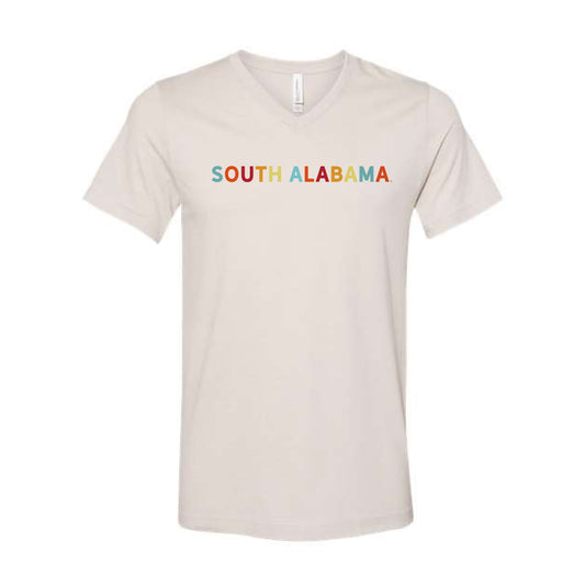 The South Alabama Multi | Adult Heather Dust V-Neck Tee