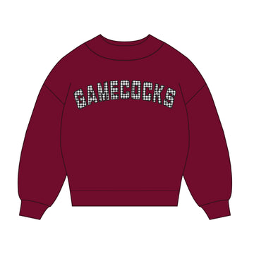 The Mallory Gingham Mockneck South Carolina | Deep Red
