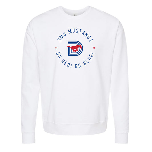 The Southern Methodist D Logo | White Sweatshirt