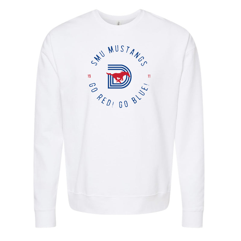 The Southern Methodist D Logo | White Sweatshirt