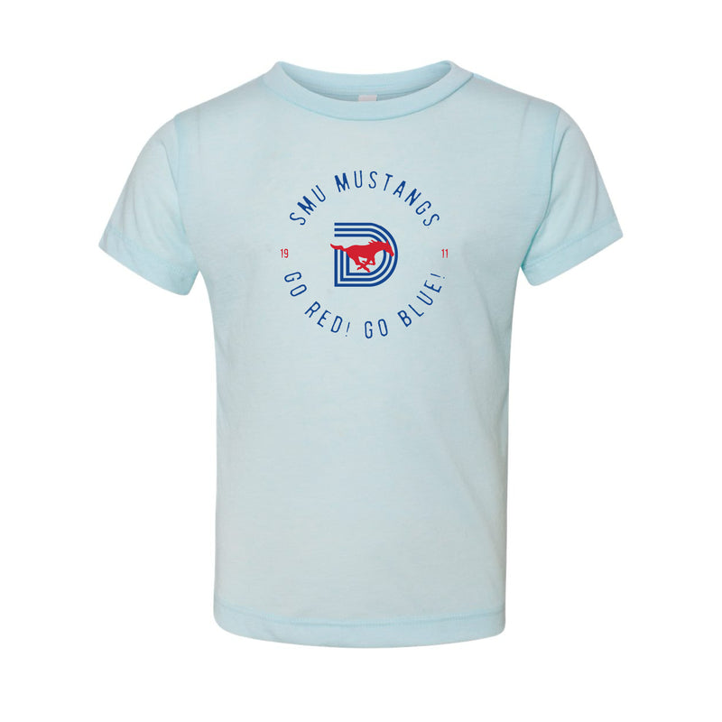 The Southern Methodist D Logo | Ice Blue Triblend Toddler Tee