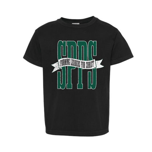 The SPPS Banner | Youth Black Tee