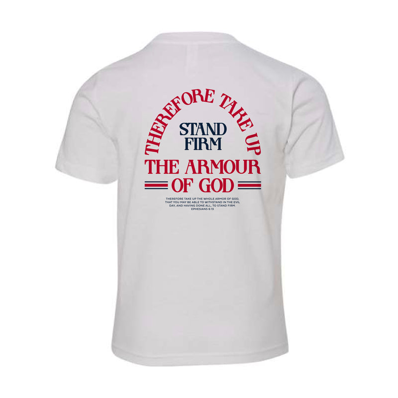 The Stand Firm Arch | White Youth Tee