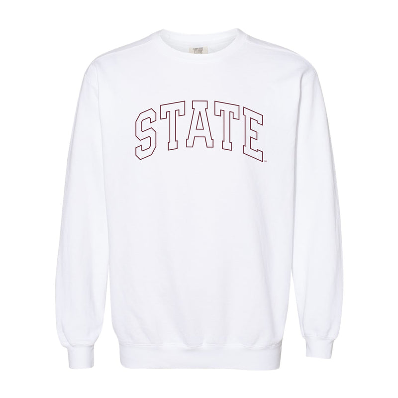 The State Arch Outline | White Sweatshirt