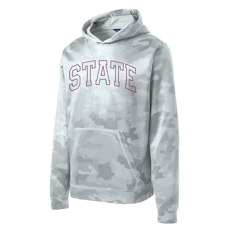 The State Arch Outline | Youth White Hoodie