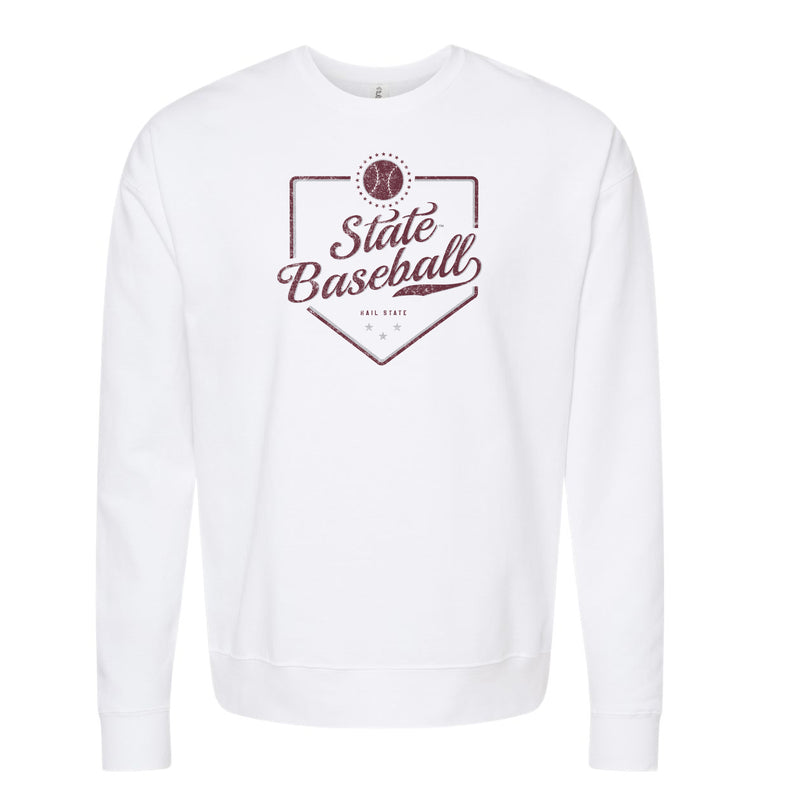 The State Baseball Plate | White Sweatshirt