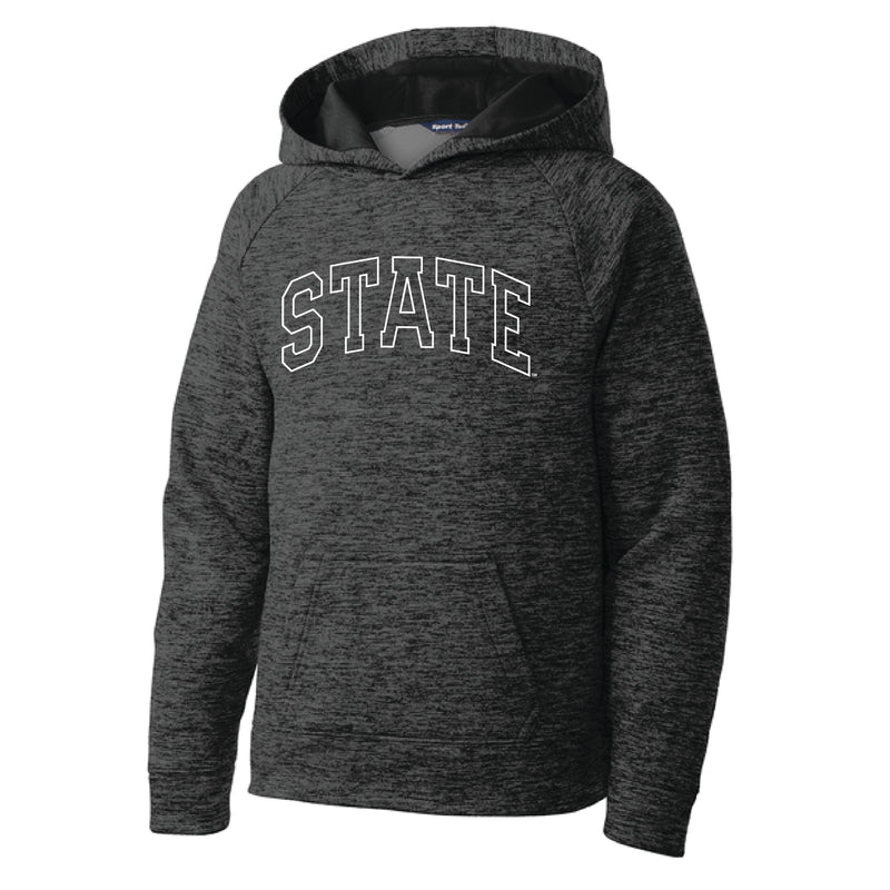 The State Arch Outline | Youth Grey/Black Electric Hoodie