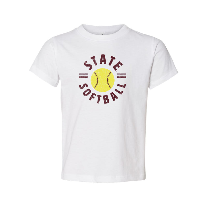 The State Softball | Toddler White Tee