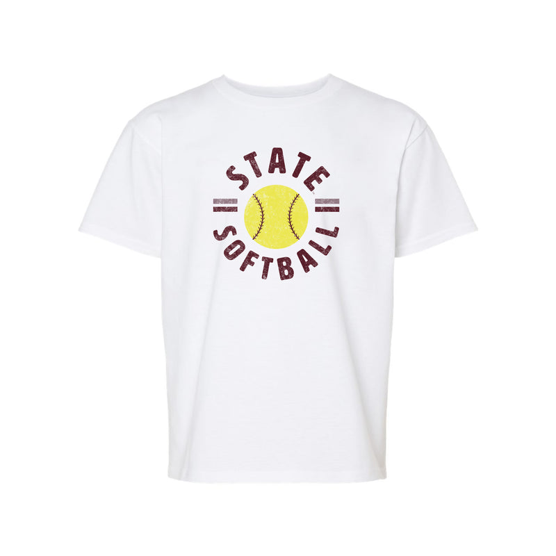 The State Softball | Youth White Tee