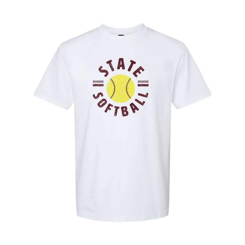 The State Softball | Adult White Tee