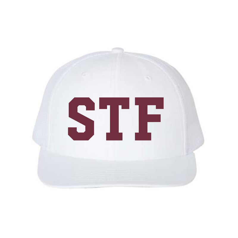 The STF Embroidered | White Richardson Trucker Cap